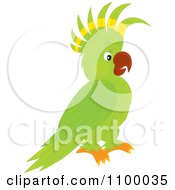 Clipart Green And Yellow Parrot Royalty Free Vector Illustration by Alex Bannykh