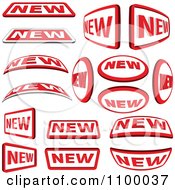 Clipart Red And White New Labels Royalty Free Vector Illustration by dero