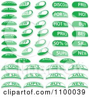 Clipart Green And White Retail Icons Royalty Free Vector Illustration by dero