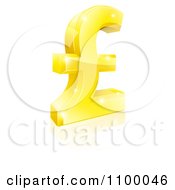 Poster, Art Print Of 3d Sparkly Golden Pound Sterling Lira Symbol
