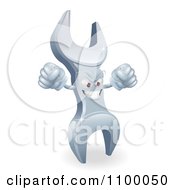 Clipart 3d Angry Wrench With Fists Royalty Free Vector Illustration