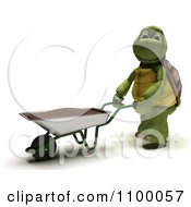 3d Tortoise Gardener With A Wheelbarrow Of Top Soil