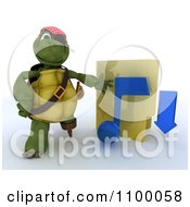Poster, Art Print Of 3d Illegal Music Download Tortoise Pirate With A Folder