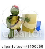 Poster, Art Print Of 3d Illegal Download Tortoise Pirate With A Folder