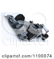 Clipart 3d Silver Formula One Race Car Royalty Free CGI Illustration