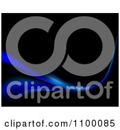 Clipart Flowing Blue Swoosh Wave On Black Royalty Free Illustration
