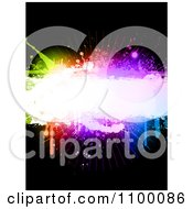 Poster, Art Print Of Background Of Colorful Grunge Splatters And Copyspace On Black