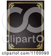 Poster, Art Print Of Ornate Frame Of Gold On Black