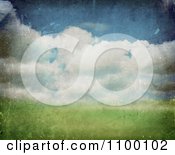 Poster, Art Print Of Grungy Spring Landscape Background With Clouds