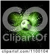Clipart Soccer Ball Over A Starburst In Green Over Black Royalty Free Vector Illustration