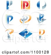Colorful Letter P Icons With Reflections