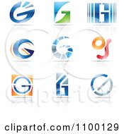 Poster, Art Print Of Colorful Letter G Icons With Reflections