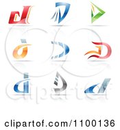 Poster, Art Print Of Colorful Letter D Icons With Reflections