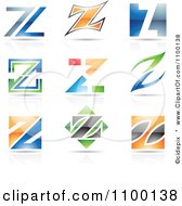 Poster, Art Print Of Colorful Letter Z Icons With Reflections