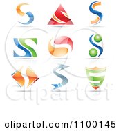 Clipart Colorful Letter S Icons With Reflections Royalty Free Vector Illustration