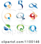 Poster, Art Print Of Colorful Letter Q Icons With Reflections