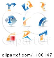 Poster, Art Print Of Colorful Letter R Icons With Reflections