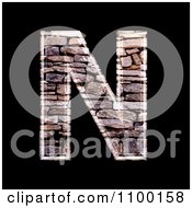 Poster, Art Print Of 3d Capital Letter N Made Of Stone Wall Texture