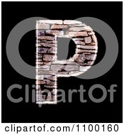 Poster, Art Print Of 3d Capital Letter P Made Of Stone Wall Texture