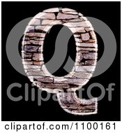 Poster, Art Print Of 3d Capital Letter Q Made Of Stone Wall Texture