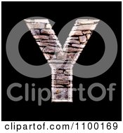 Poster, Art Print Of 3d Capital Letter Y Made Of Stone Wall Texture