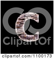 3d Lowercase Letter C Made Of Stone Wall Texture