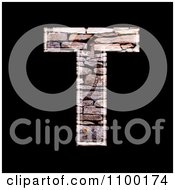 Poster, Art Print Of 3d Capital Letter T Made Of Stone Wall Texture