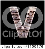 Poster, Art Print Of 3d Capital Letter V Made Of Stone Wall Texture