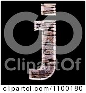 Poster, Art Print Of 3d Lowercase Letter J Made Of Stone Wall Texture