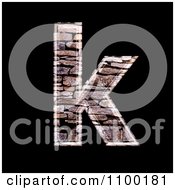 Poster, Art Print Of 3d Lowercase Letter K Made Of Stone Wall Texture