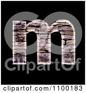 Poster, Art Print Of 3d Lowercase Letter M Made Of Stone Wall Texture