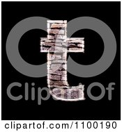 Poster, Art Print Of 3d Lowercase Letter T Made Of Stone Wall Texture