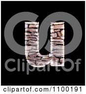 Poster, Art Print Of 3d Lowercase Letter U Made Of Stone Wall Texture