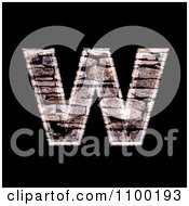 Poster, Art Print Of 3d Lowercase Letter W Made Of Stone Wall Texture