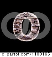 Poster, Art Print Of 3d Lowercase Letter O Made Of Stone Wall Texture