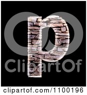 Poster, Art Print Of 3d Lowercase Letter P Made Of Stone Wall Texture