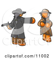 Orange Man Challenging Another Orange Man To A Duel With Pistils