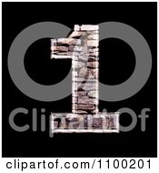 Poster, Art Print Of 3d Number 1 Made Of Stone Wall Texture