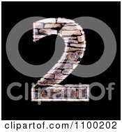 Poster, Art Print Of 3d Number 2 Made Of Stone Wall Texture