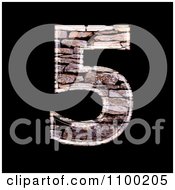 3d Number 5 Made Of Stone Wall Texture