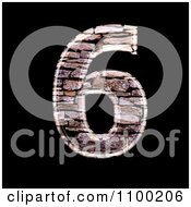 3d Number 6 Made Of Stone Wall Texture