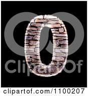 3d Number 0 Made Of Stone Wall Texture