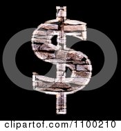 Poster, Art Print Of 3d Dollar Symbol Made Of Stone Wall Texture
