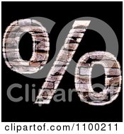 3d Percent Symbol Made Of Stone Wall Texture