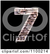 Poster, Art Print Of 3d Number 7 Made Of Stone Wall Texture
