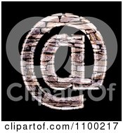 Poster, Art Print Of 3d Arobase At Symbol Made Of Stone Wall Texture