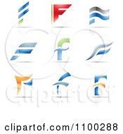 Poster, Art Print Of Colorful Letter F Icons With Reflections