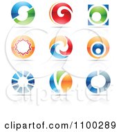 Poster, Art Print Of Colorful Letter O Icons With Reflections