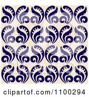 Clipart Seamless Blue And Taupe Background Pattern Royalty Free Vector Illustration