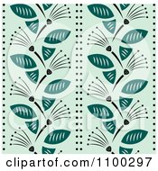 Poster, Art Print Of Seamless Teal Floral Background Pattern